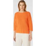 Orange Unifarbene Casual Comma Casual Identity U-Boot-Ausschnitt Strickpullover aus Baumwolle für Damen Größe S 