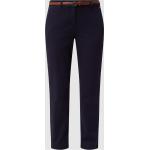 Marineblaue Unifarbene Business Comma Business-Hosen mit Gürtel aus Baumwollmischung für Damen Größe S 