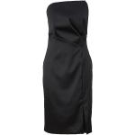 Schwarze Unifarbene Comma Cocktailkleider aus Satin für Damen Größe XS 