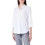 Weiße 3/4-ärmelige Comma Tunika-Blusen für Damen Größe M 