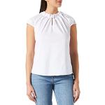Reduzierte Weiße Kurzärmelige Comma Tunika-Blusen mit Cutwork für Damen Größe L Große Größen 