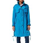 Reduzierte Royalblaue Unifarbene Comma Maxi Stehkragen Kapuzenmäntel mit Reißverschluss für Damen Größe XS für den für den Herbst 