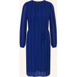 Blaue Langärmelige Comma Langarmkleider aus Viskose für Damen Größe XS 