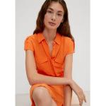 Reduzierte Orange Kurzärmelige Comma Shirts mit Tasche aus Viskose für Damen Größe L 