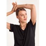 Reduzierte Schwarze Comma V-Ausschnitt T-Shirts aus Jersey trocknergeeignet für Damen Größe XS 1-teilig 