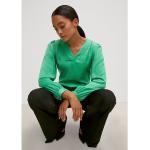 Grüne Langärmelige Comma V-Ausschnitt Festliche Blusen aus Viskose für Damen Größe XS 
