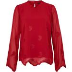 Rote Langärmelige Comma Stehkragen Langarmblusen aus Jersey für Damen Größe M für den für den Winter 