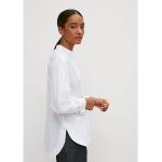 Weiße Langärmelige Comma Stehkragen Tunika-Blusen aus Baumwollmischung für Damen 