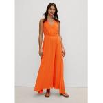 Reduzierte Orange Comma Maxi V-Ausschnitt Sommerkleider mit Reißverschluss aus Viskose für Damen für den für den Sommer 