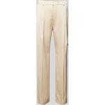 Sandfarbene Unifarbene Comma Bundfaltenhosen für Damen Größe XS Weite 38, Länge 32 