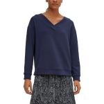 Marineblaue Casual Langärmelige Comma V-Ausschnitt Damensweatshirts Größe S 
