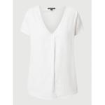 Reduzierte Offwhitefarbene Comma V-Ausschnitt T-Shirts aus Baumwollmischung für Damen Größe L 