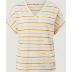 Gelbe Gestreifte Comma Nachhaltige T-Shirts für Damen Übergrößen 