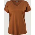 Braune Comma Nachhaltige V-Ausschnitt T-Shirts für Damen Größe XS 