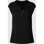 Schwarze Comma V-Ausschnitt T-Shirts aus Viskose für Damen Größe S 