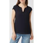 Marineblaue Comma V-Ausschnitt T-Shirts aus Viskose für Damen Größe L 