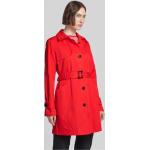 Rote Unifarbene Comma Trenchcoats mit Gürtel aus Polyamid für Damen Größe M für den für den Herbst 