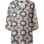 Kamelbraune Batik 3/4-ärmelige Comma Tunika-Blusen aus Viskose für Damen Größe M 