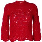 Rote Vintage Comme des Garçons Stehkragen Wollpullover für Damen Größe S für den für den Herbst 