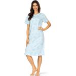 Blaue Kurzärmelige COMTESSA Damennachthemden aus Baumwolle Größe M 