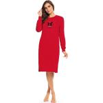 Rote Langärmelige COMTESSA Damennachthemden aus Baumwolle Größe L 
