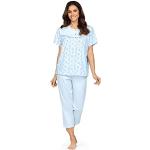 Blaue COMTESSA Bio Damenschlafanzüge & Damenpyjamas aus Jersey Größe L 