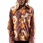 Comycom 70er Jahre Hippie Blumen Hemd braun bunt XL