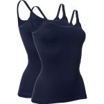 Blaue CON-TA Feinripp-Unterhemden für Damen Größe L 2-teilig 