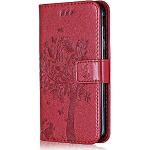Rote Vintage Samsung Galaxy Core Cases Art: Flip Cases mit Tiermotiv mit Bildern aus Glattleder 