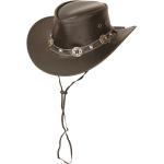 Braune Scippis Concho Herrenhüte mit Australien-Motiv aus Leder 61 Größe XL 