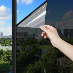  Fenster-Sichtschutzfolie, Einweg: Fenster-Tönungsfolie für  Zuhause, Tag, Sichtschutz, reflektierende Glasfolie, Wärmekontrolle,  Fensterfolie, statische Haftung, silberfarben, 60 cmx18 m