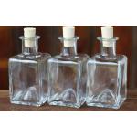condecoro 3x Glasflasche Picasso 200ml leere Flaschen mit Korken, zum selbst Abfüllen, 0,2l Liter, Likörflasche Schnapsflasche Ölflasche, 3 Stück