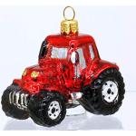 Rote Condecoro Christbaumkugeln & Weihnachtsbaumkugeln mit Traktor-Motiv mundgeblasen 