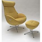 Gelbe Skandinavische Conform Sessel mit Hocker aus Aluminium mit verstellbarer Rückenlehne Breite 50-100cm, Höhe 0-50cm, Tiefe 50-100cm 