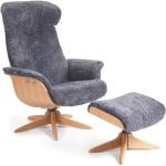 CONFORM Relaxsessel TIMEOUT mit Holzfuß, Schaffell CHARCOAL