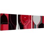 Conni Oberkircher's Bild »Wine Glass - Weinglas«, Wein (Set), mit dekorativer Uhr auf kunstvollem Leinwanddruck, Deko, Rotwein, Weißwein, Küche
