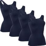 Blaue CON-TA Feinripp-Unterhemden für Damen Größe XL 4-teilig 