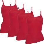 Rote Feinripp-Unterhemden für Damen Größe M 4-teilig 