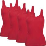 Rote Feinripp-Unterhemden für Damen Größe XL 4-teilig 