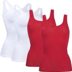 Rote Feinripp-Unterhemden für Damen Größe S 4-teilig 