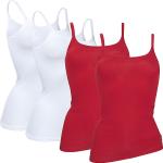 Rote CON-TA Feinripp-Unterhemden für Damen Größe L 4-teilig 