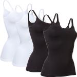 Schwarze CON-TA Feinripp-Unterhemden für Damen Größe M 4-teilig 