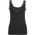 Schwarze V-Ausschnitt Shaping Tops & Miederhemden aus Spitze für Damen Größe L 
