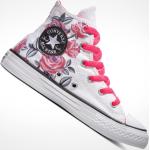 Pinke Blumenmuster Converse Chuck Taylor All Star High Top Sneaker & Sneaker Boots mit Schnürsenkel aus Textil leicht für Kinder Größe 29 