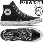 Schwarze Converse All Star Canvas Miley Cyrus High Top Sneaker & Sneaker Boots in Normalweite aus Canvas für Herren 