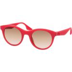 Rote Runde Runde Sonnenbrillen aus Kunststoff für Damen 