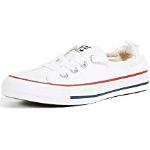 Weiße Converse Chuck Taylor Low Sneaker ohne Verschluss in Normalweite aus Canvas für Damen Größe 42 