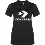 Schwarze Kurzärmelige Converse T-Shirts aus Baumwolle für Damen 