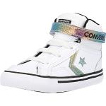 Weiße Converse CONS Pro Blaze Lederschuhe & Kunstlederschuhe mit Glitzer mit Schnürsenkel aus Leder für Kinder Größe 21 