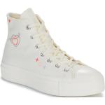 Reduzierte Weiße Converse Chuck Taylor All Star High Top Sneaker & Sneaker Boots aus Textil für Damen Größe 39 mit Absatzhöhe bis 3cm 
